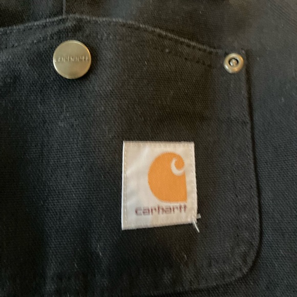 Carhartt Duck Bib Overalls kids boys size 7 quilt lined Black - Picture 3 of 7